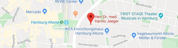 Kartenausschnitt Hamburg-Altona mit Praxisstandort Neue Große Bergstraße 9